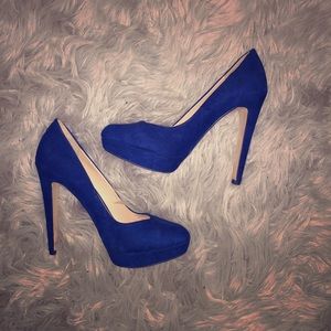 Zara cobalt blue suede heels